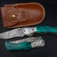 Luxury Hand Forged Damascus Folding Knife, Green Handle Damascus Steel Pocket Hunting knife, Luxury Fold Knife, Gift For DAD, Gift For Him Etsy 