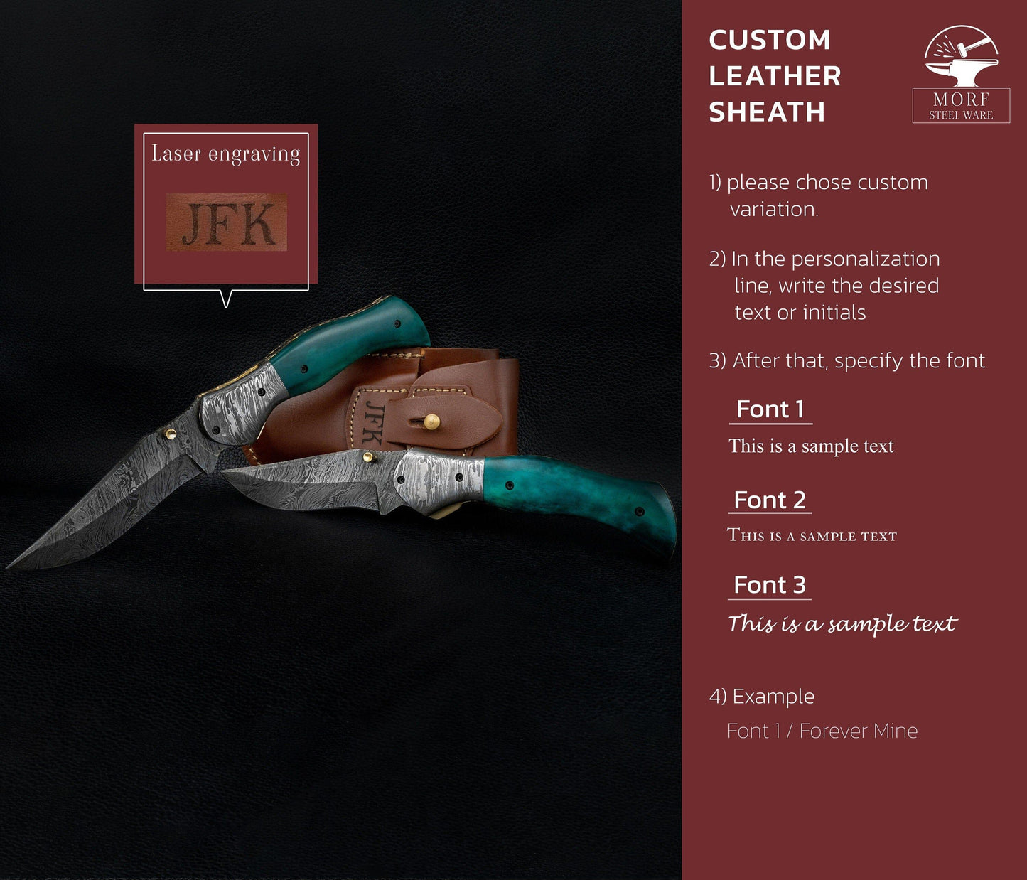 Luxury Hand Forged Damascus Folding Knife, Green Handle Damascus Steel Pocket Hunting knife, Luxury Fold Knife, Gift For DAD, Gift For Him Etsy 