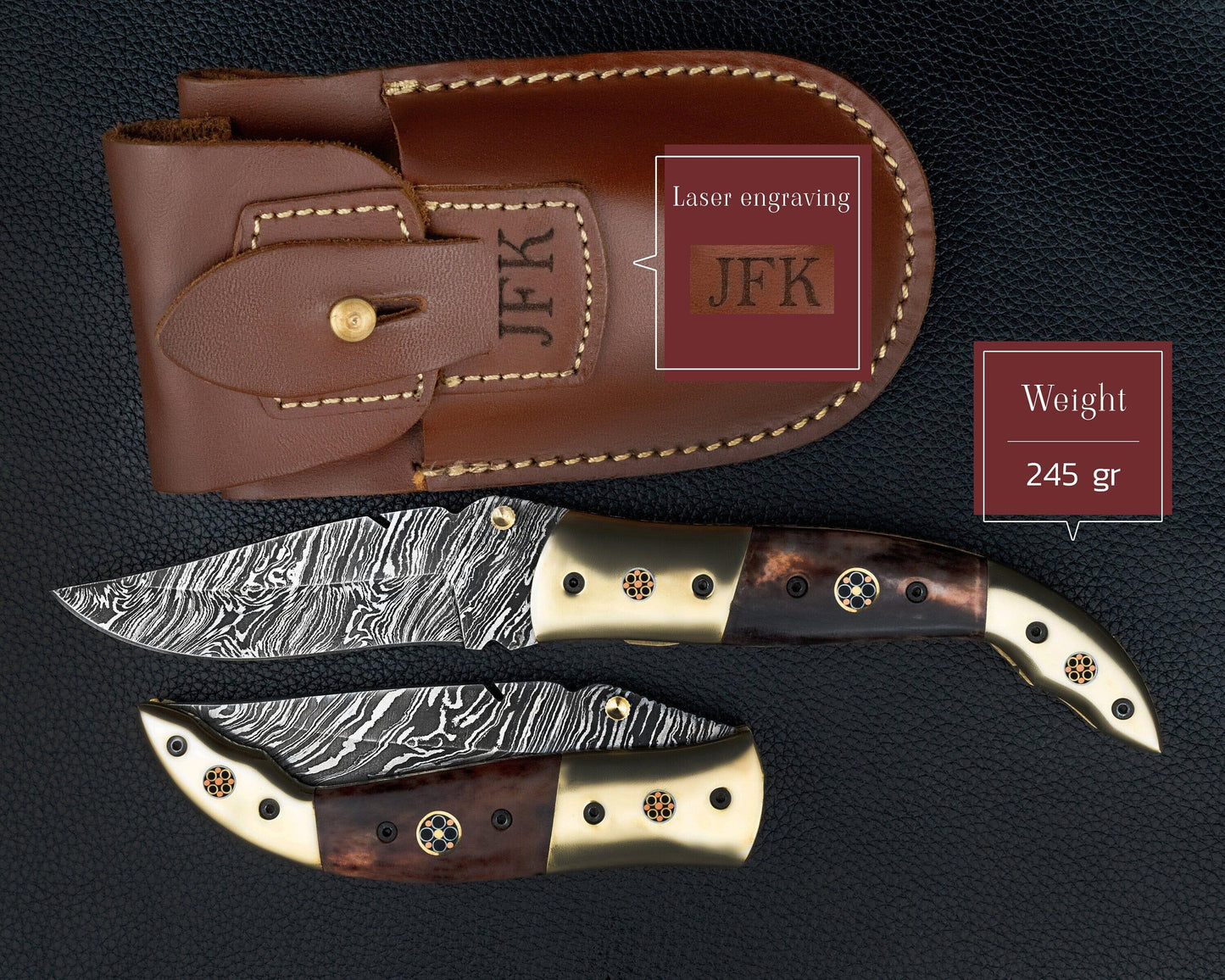 Luxury Hand Forged Damascus Folding Knife, Bone Handle Damascus Steel Pocket Hunting knife, Luxury Fold Knife, Gift For DAD, Gift For Him Etsy 