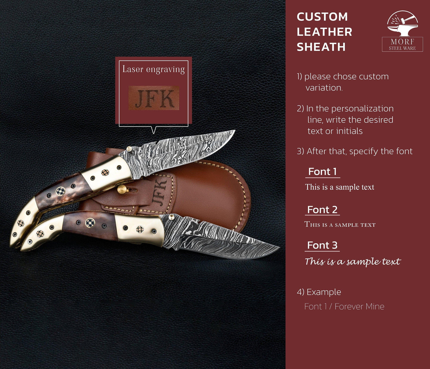 Luxury Hand Forged Damascus Folding Knife, Bone Handle Damascus Steel Pocket Hunting knife, Luxury Fold Knife, Gift For DAD, Gift For Him Etsy 