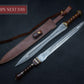 Hand Forged Damascus Steel Gladiator Sword, Damascus Steel Roman sword, Hand Made Sword, Combat sword, Damascus Sword With Leather Sheath Etsy 