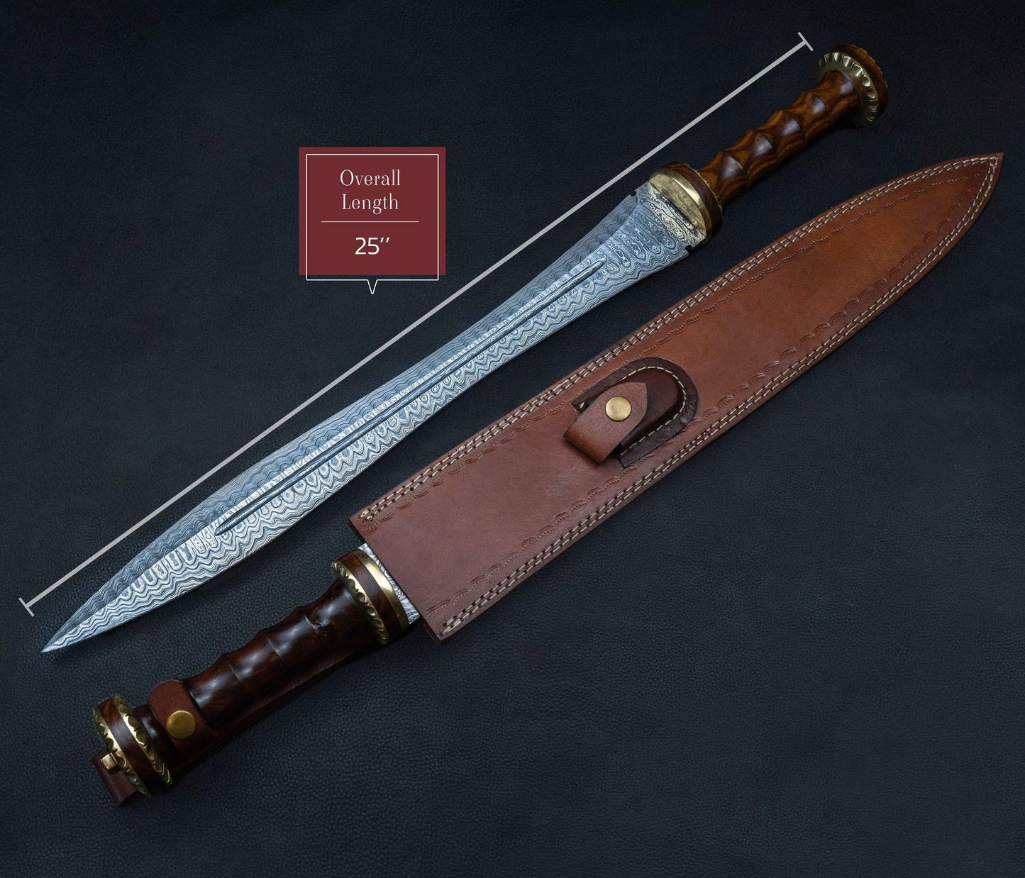 Hand Forged Damascus Steel Gladiator Sword, Damascus Steel Roman sword, Hand Made Sword, Combat sword, Damascus Sword With Leather Sheath Etsy 