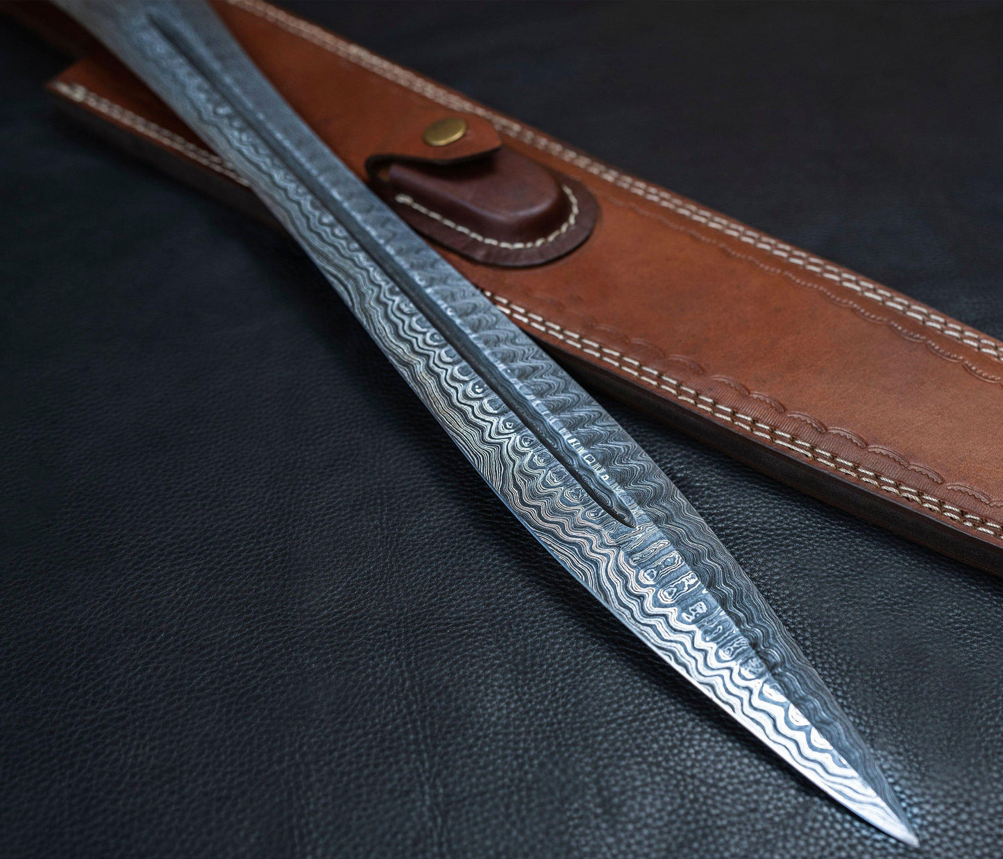 Hand Forged Damascus Steel Gladiator Sword, Damascus Steel Roman sword, Hand Made Sword, Combat sword, Damascus Sword With Leather Sheath Etsy 