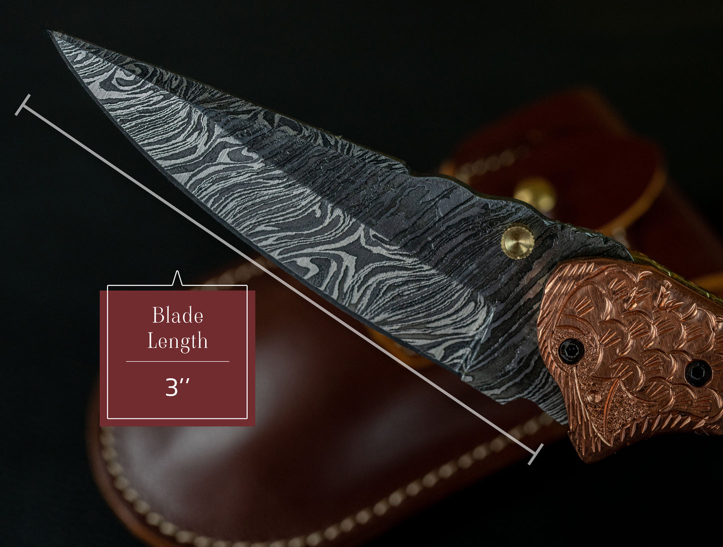 7.5" Hand Forged Damascus Folding Knife,Hand Made Damascus Pocket Knife, Damascus Steel Hunting knife, Black Horn Handle Damascus Fold Knife