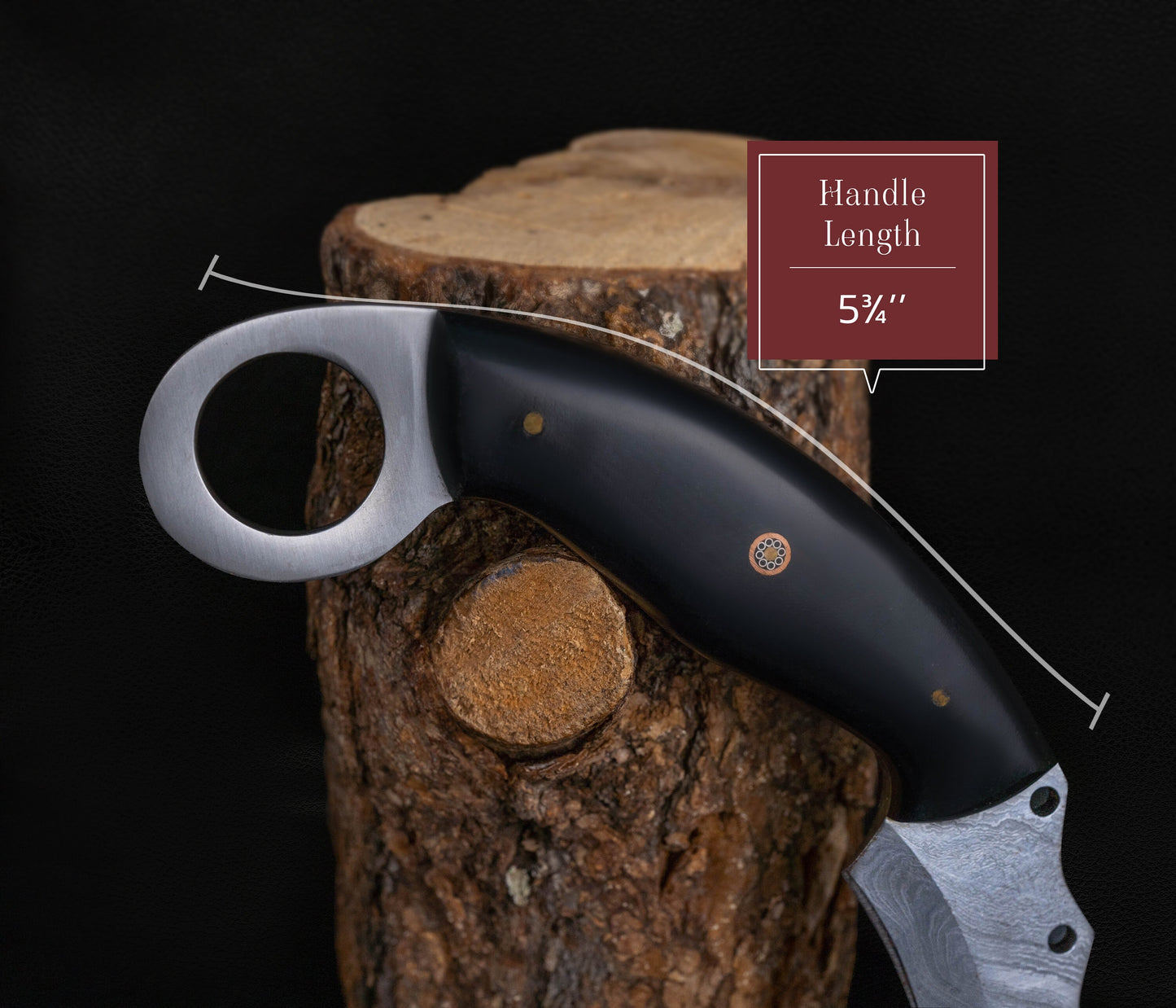 Handmade  Black Japanese Karambit Damascus Chief knife Rose Wood Handle, Hand forged Damascus knife Non slip Bone, Kitchen Skinner Knife