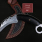 Handmade  Black Japanese Karambit Damascus Chief knife Rose Wood Handle, Hand forged Damascus knife Non slip Bone, Kitchen Skinner Knife