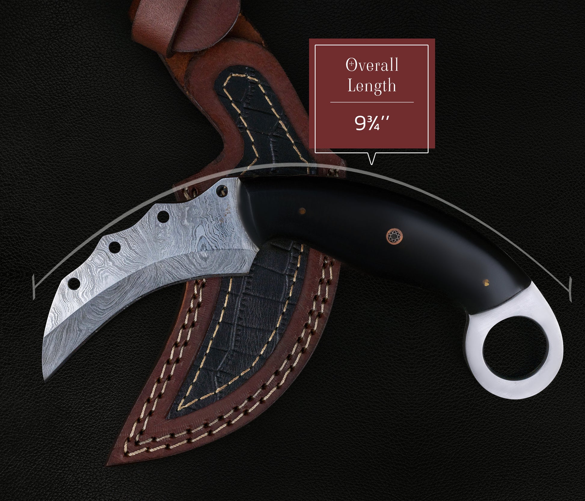 Handmade  Black Japanese Karambit Damascus Chief knife Rose Wood Handle, Hand forged Damascus knife Non slip Bone, Kitchen Skinner Knife
