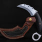 Handmade  Black Japanese Karambit Damascus Chief knife Rose Wood Handle, Hand forged Damascus knife Non slip Bone, Kitchen Skinner Knife