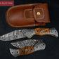 Hand Forged Rose Wood Handle Damascus Folding Knife, Damascus Pocket Knife, Damascus Steel Hunting knife, Hand Forged Knife Gift for Dad