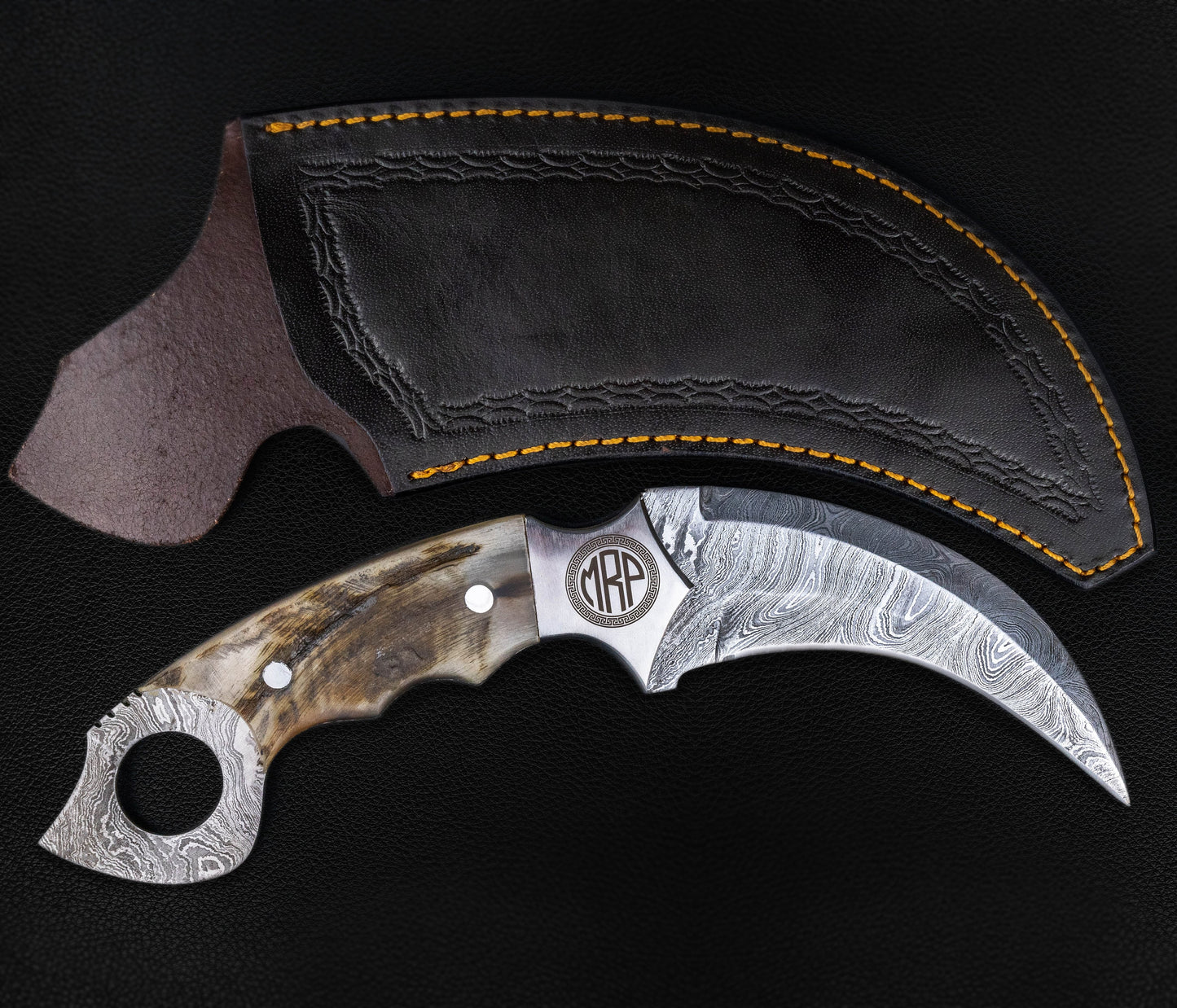 Custom Karambit Damascus Hunting Knife, Hand Forged Damascus Bowie Knife, Damascus Steel Hunting Karambit, Custom Gift For Father, 2022 Gift