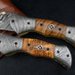 Hand Forged Rose Wood Handle Damascus Folding Knife, Damascus Pocket Knife, Damascus Steel Hunting knife, Hand Forged Knife Gift for Dad