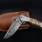 Hand Forged Rose Wood Handle Damascus Folding Knife, Damascus Pocket Knife, Damascus Steel Hunting knife, Hand Forged Knife Gift for Dad