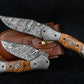 Hand Forged Rose Wood Handle Damascus Folding Knife, Damascus Pocket Knife, Damascus Steel Hunting knife, Hand Forged Knife Gift for Dad