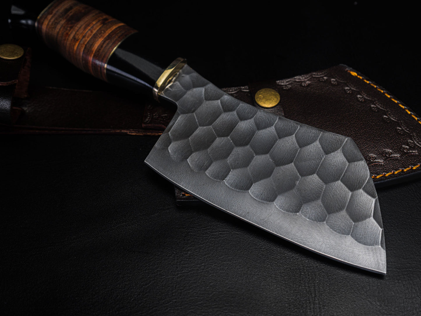 Cooking High Carbon Steel Kitchen Cleaver Butcher Chef Chopper Knife Wood Handle for Outdoor Kitchens BBQ Meat Gift for Dad Anniversary