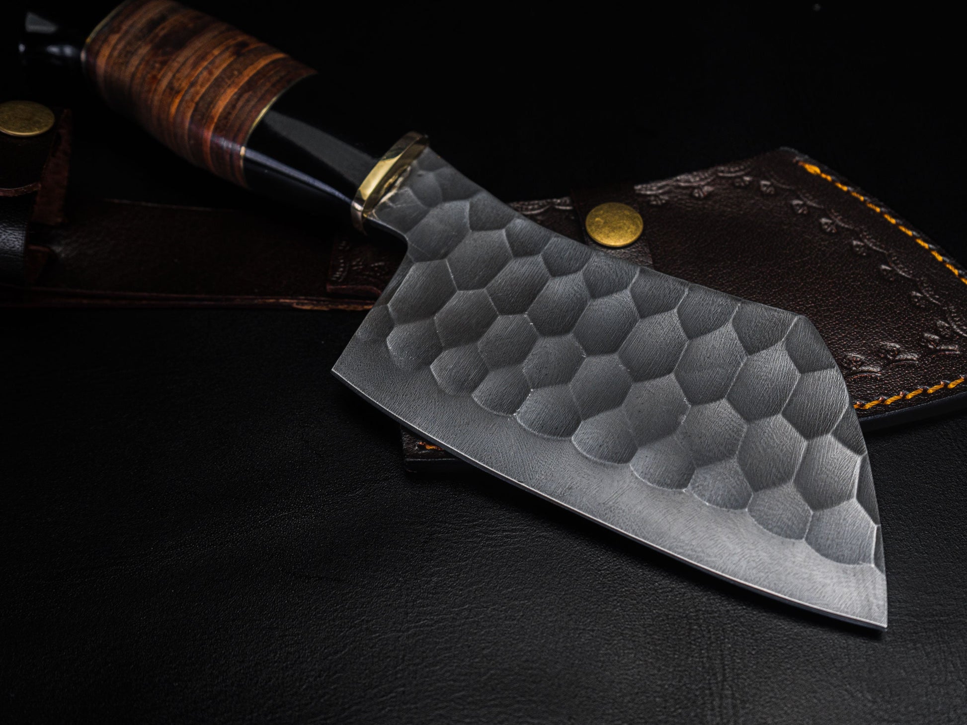 Cooking High Carbon Steel Kitchen Cleaver Butcher Chef Chopper Knife Wood Handle for Outdoor Kitchens BBQ Meat Gift for Dad Anniversary