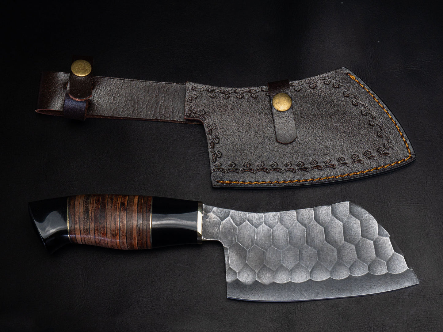 Cooking High Carbon Steel Kitchen Cleaver Butcher Chef Chopper Knife Wood Handle for Outdoor Kitchens BBQ Meat Gift for Dad Anniversary