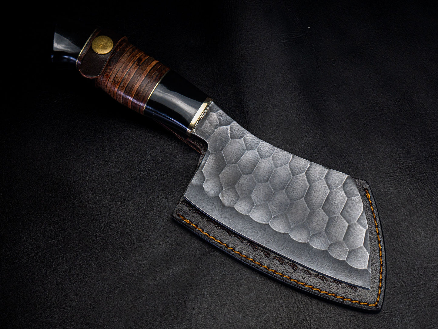 Cooking High Carbon Steel Kitchen Cleaver Butcher Chef Chopper Knife Wood Handle for Outdoor Kitchens BBQ Meat Gift for Dad Anniversary