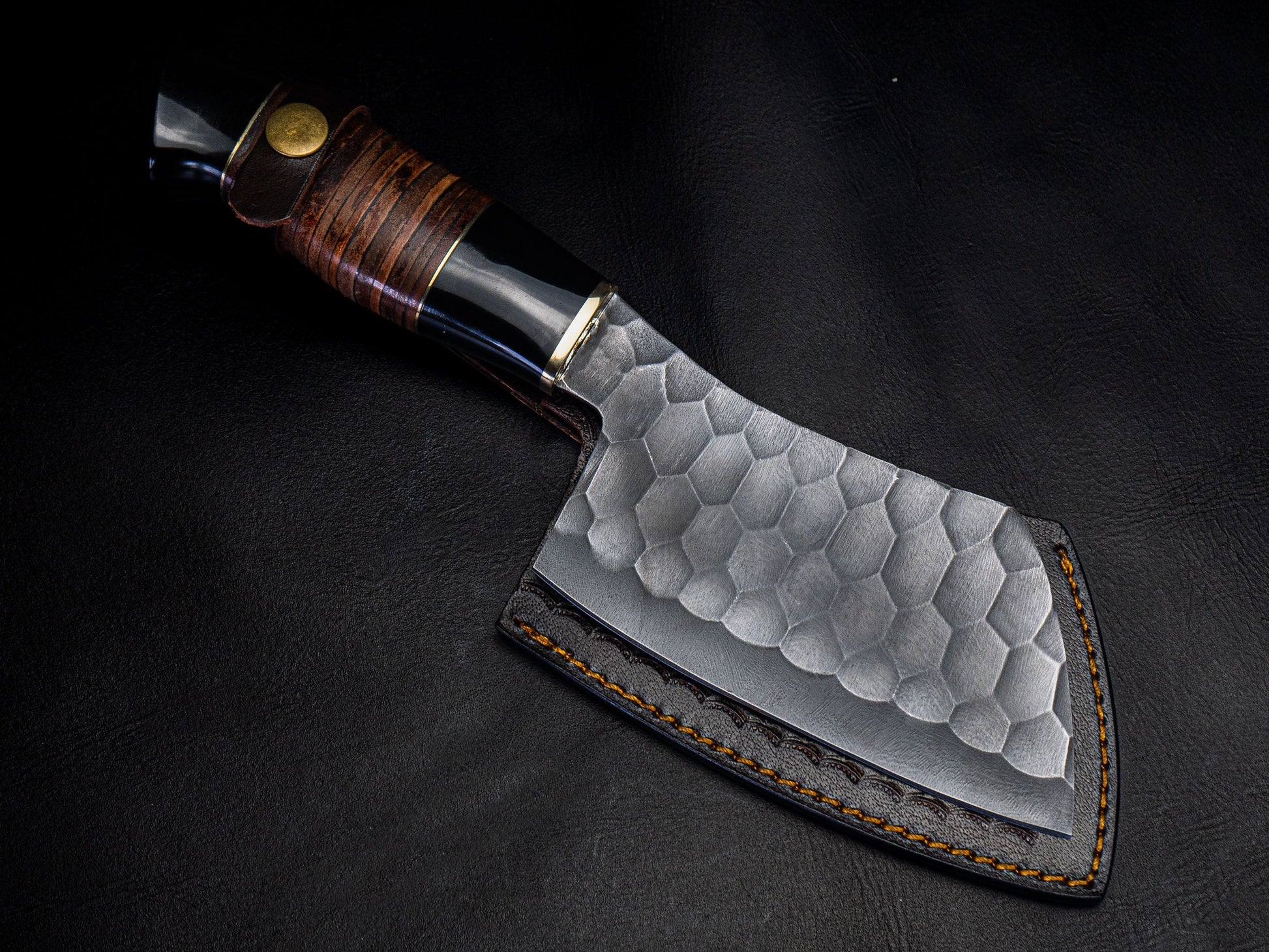 Cooking High Carbon Steel Kitchen Cleaver Butcher Chef Chopper Knife Wood Handle for Outdoor Kitchens BBQ Meat Gift for Dad Anniversary