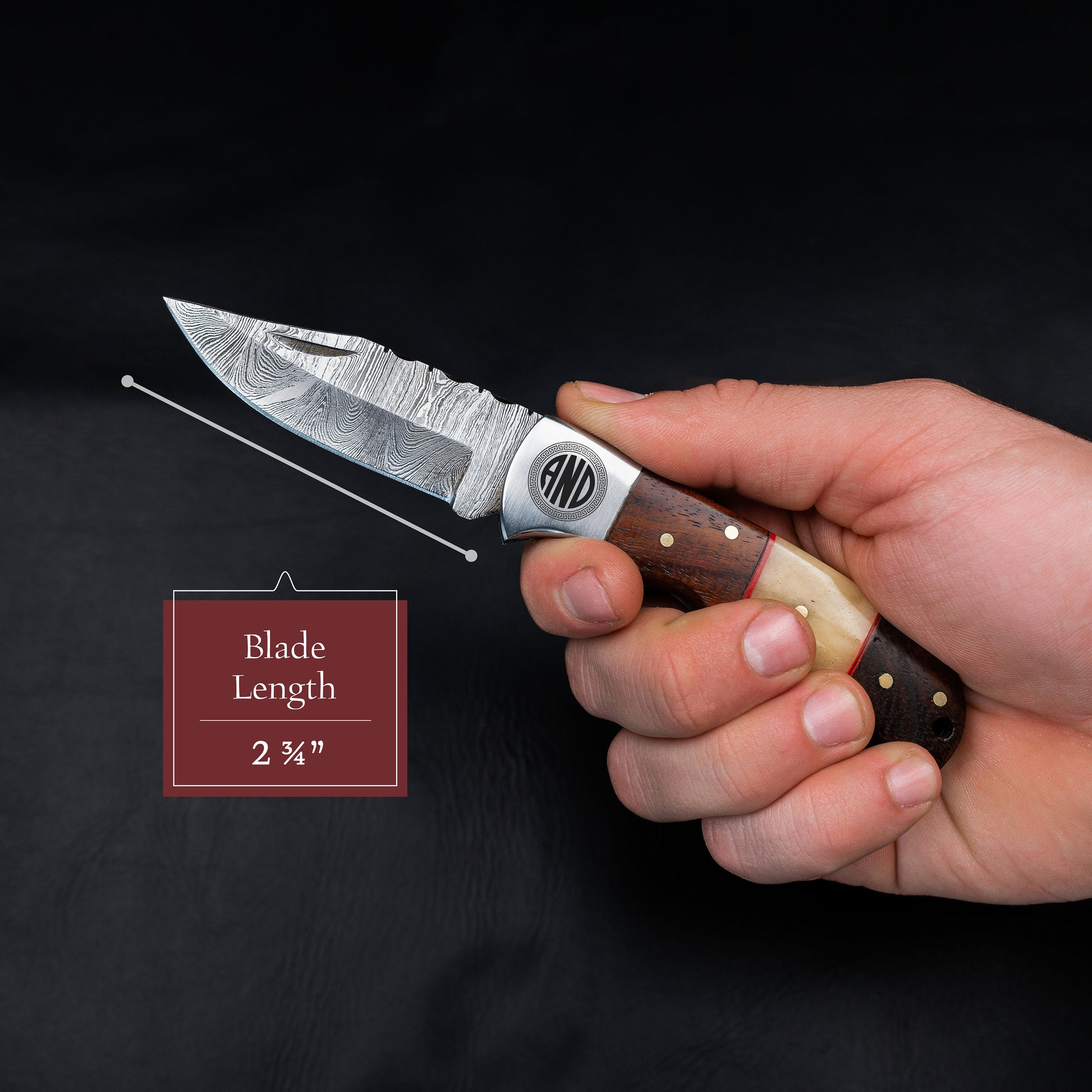 Handmade Damascus Pocket Knife Rose-Wood Handle Birthday Gift Folding Knife Groomsmen Gift Anniversary Wedding Personalized Gift for Men