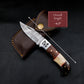 Handmade Damascus Pocket Knife Rose-Wood Handle Birthday Gift Folding Knife Groomsmen Gift Anniversary Wedding Personalized Gift for Men