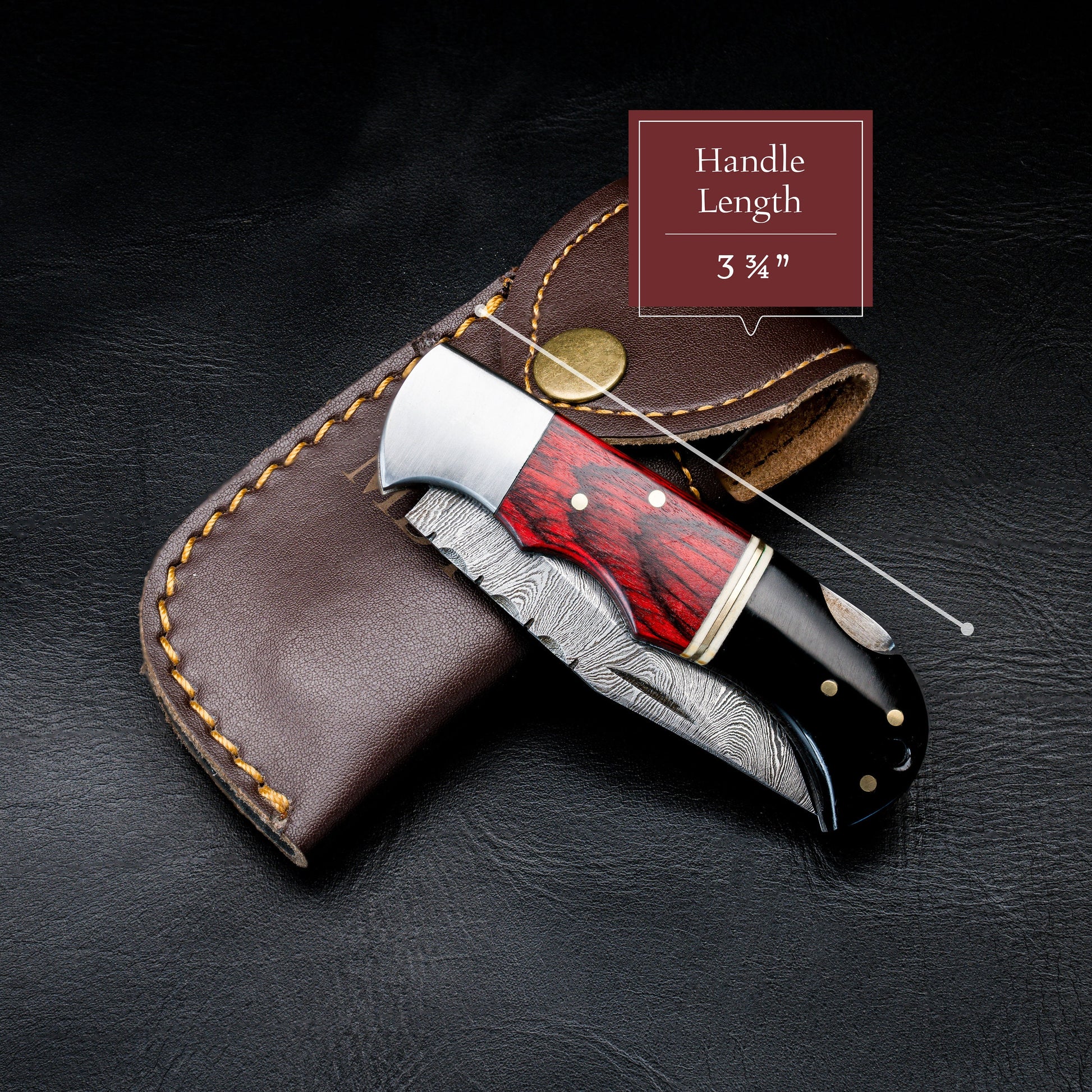 Handmade Damascus Pocket Knife Wood Handle Birthday Gift Folding Knife Groomsmen Gift Anniversary Wedding Personalized Gift for Men Women