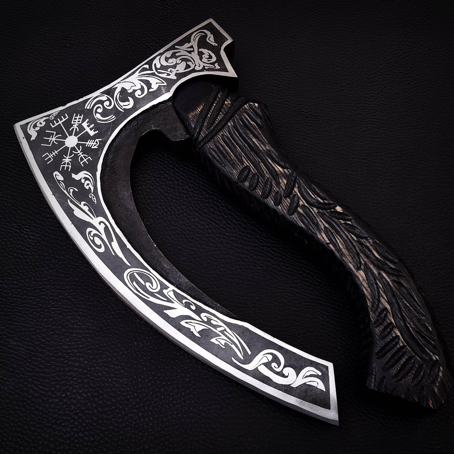 Pizza Cutter Axe Unique Viking Style Black Wood Handle for Camping or Kitchen, Pizza Chef Gift, Gift for Him, Gift for Her, Anniversary Gift