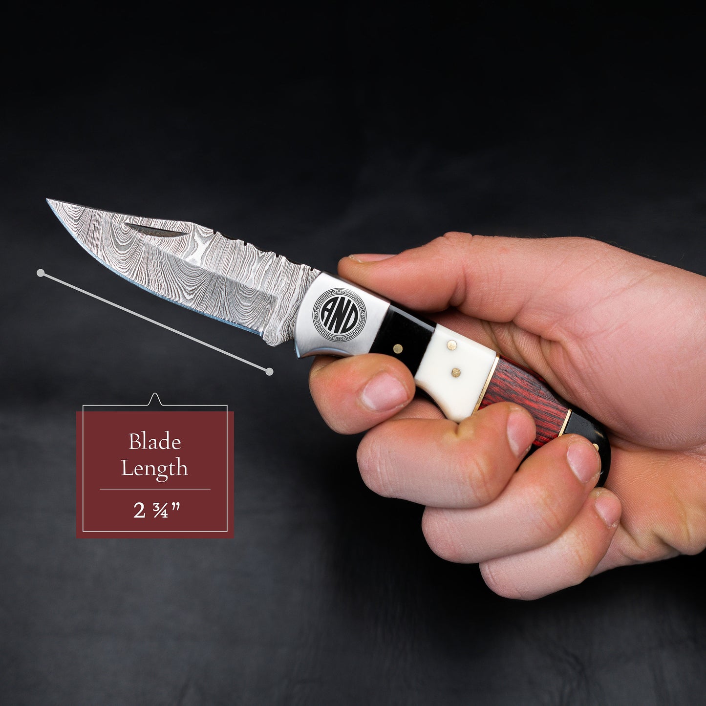 Damascus Pocket Knife - 6.5 Authentic Folding Damascus Blade Groomsmen Gift for Men Personalized Custom Made Camping Knife Gift Idea for Him