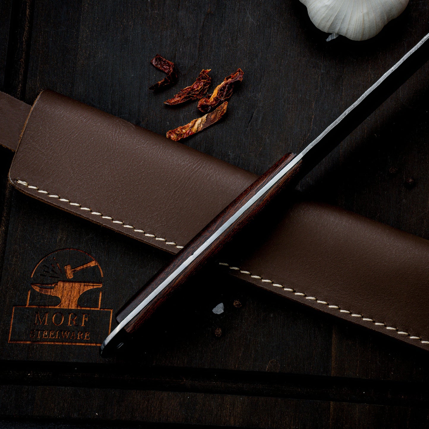 17" Long Damascus Steel Bread Slicer Cutting Blade Knife Outdoor/Indoor Kitchen BBQ Cooking Knife for Chef, Engravable Gift for Her/Him