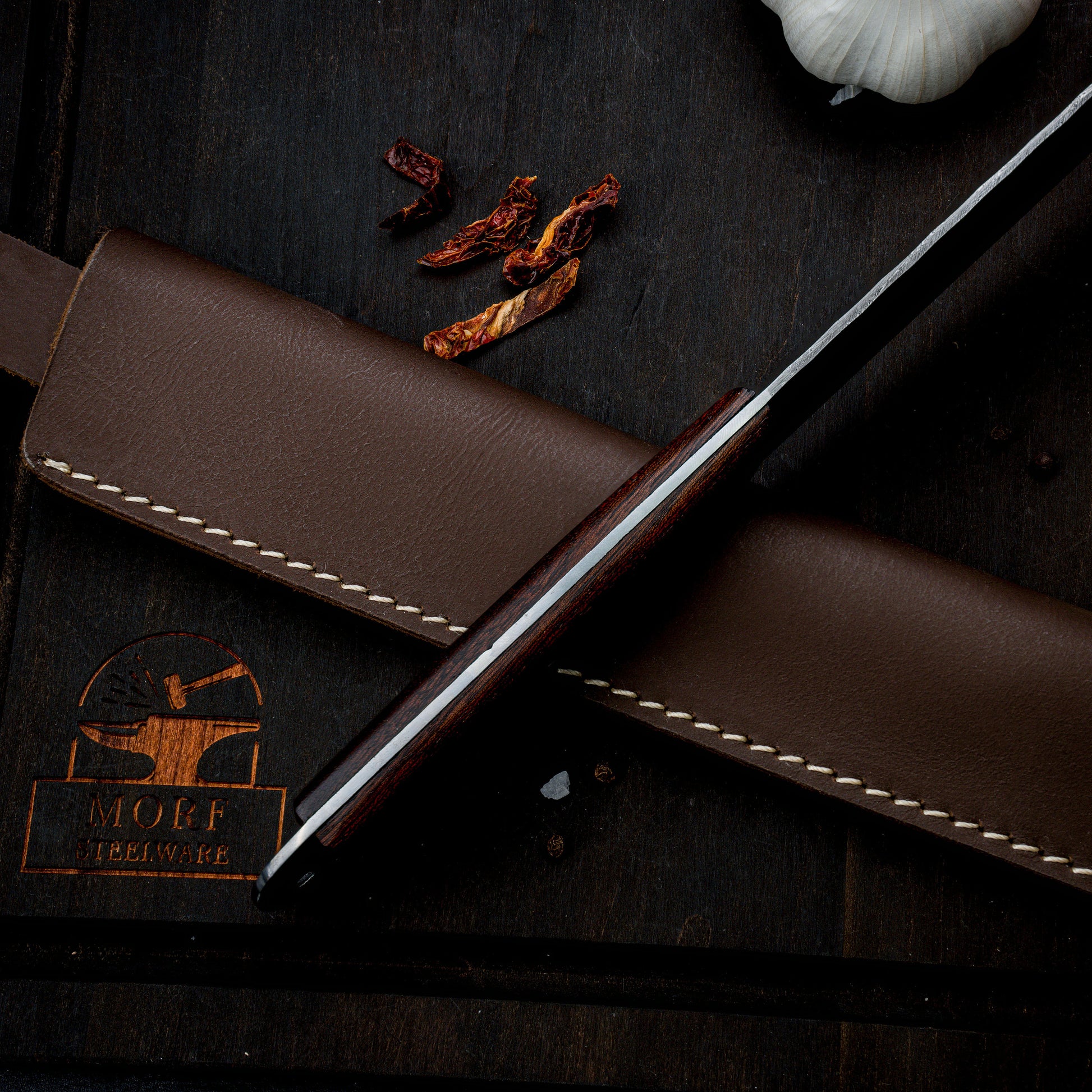 17" Long Damascus Steel Bread Slicer Cutting Blade Knife Outdoor/Indoor Kitchen BBQ Cooking Knife for Chef, Engravable Gift for Her/Him