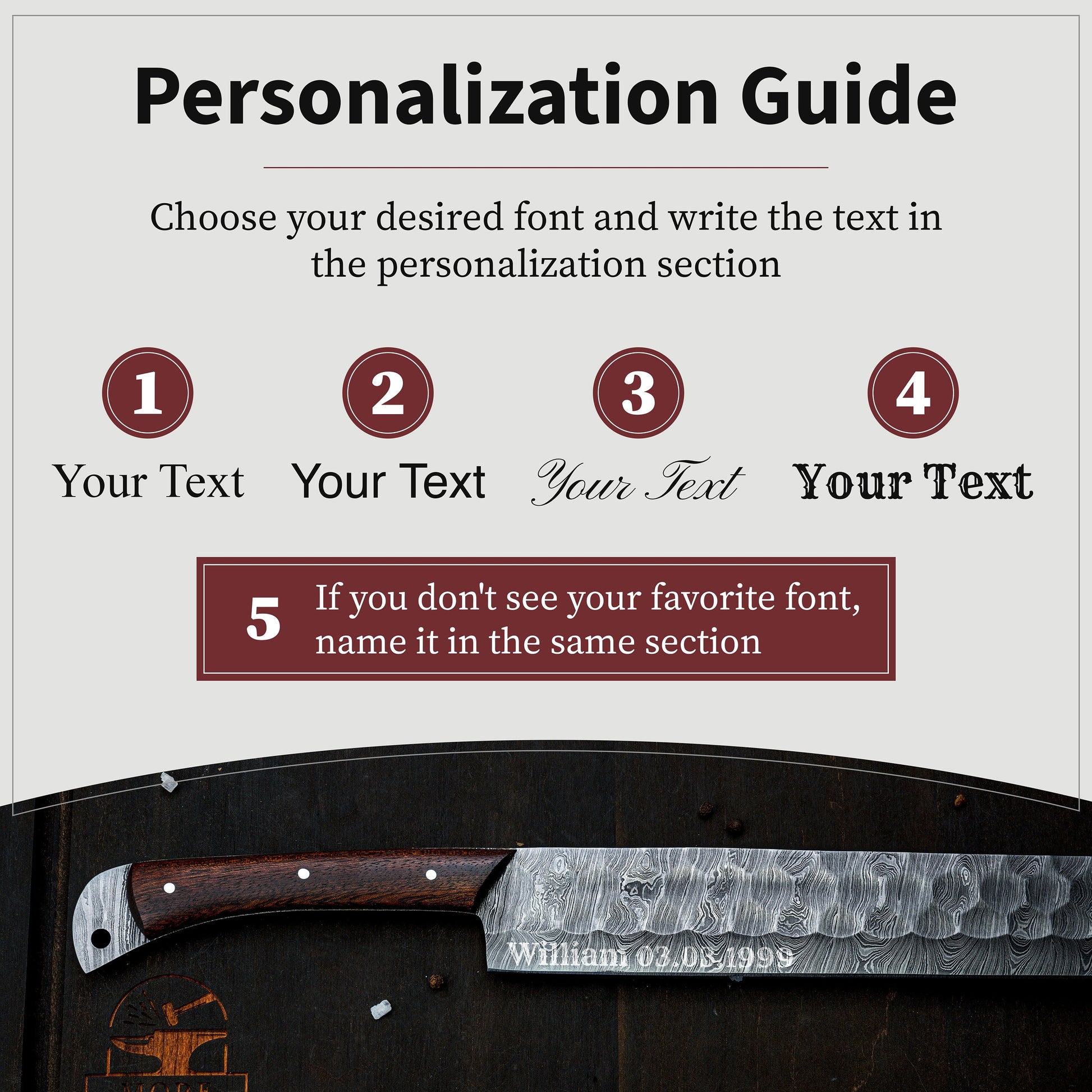 17" Long Damascus Steel Bread Slicer Cutting Blade Knife Outdoor/Indoor Kitchen BBQ Cooking Knife for Chef, Engravable Gift for Her/Him