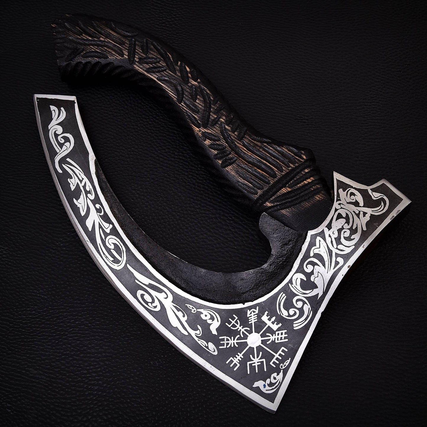 Pizza Cutter Axe Unique Viking Style Black Wood Handle for Camping or Kitchen, Pizza Chef Gift, Gift for Him, Gift for Her, Anniversary Gift