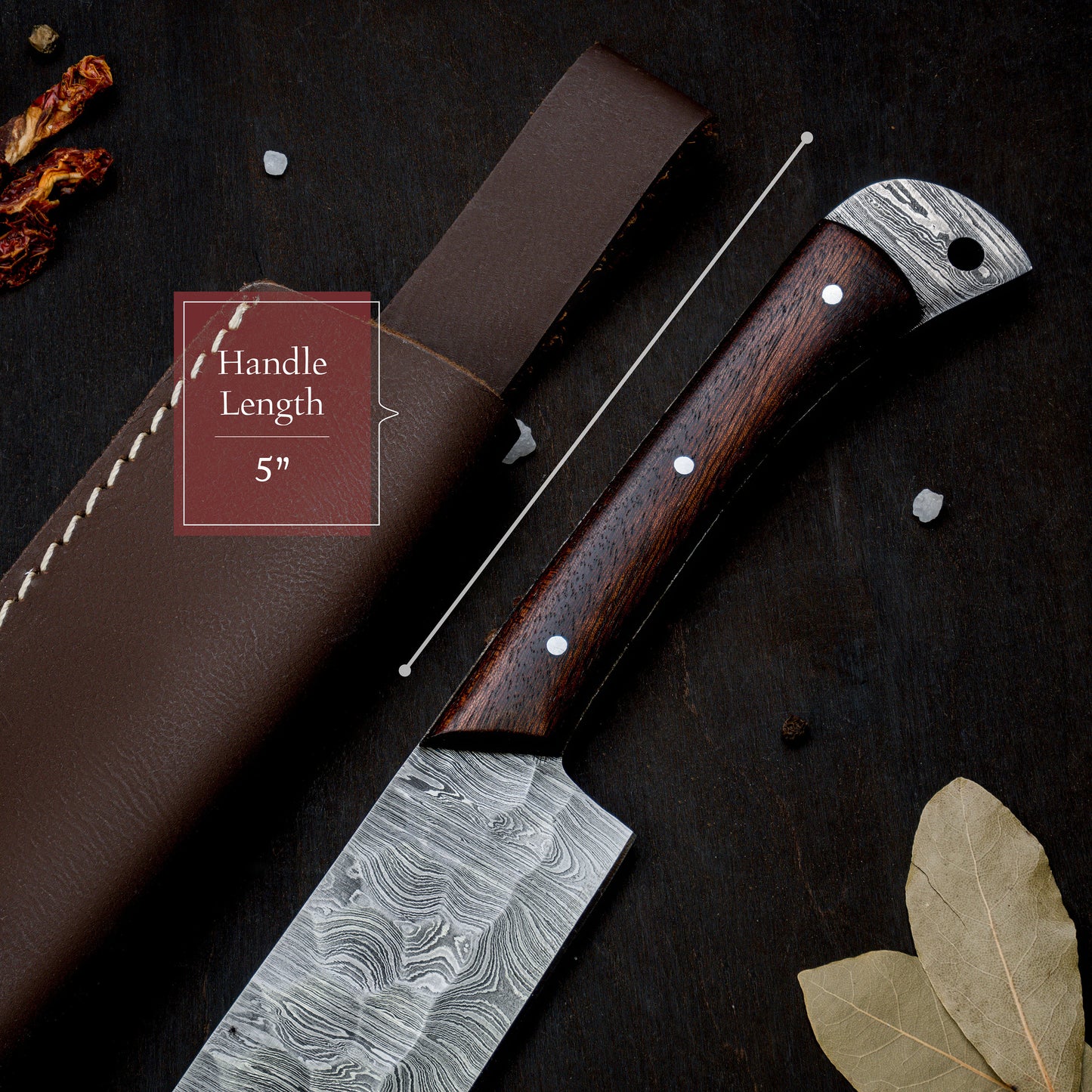 17" Long Damascus Steel Bread Slicer Cutting Blade Knife Outdoor/Indoor Kitchen BBQ Cooking Knife for Chef, Engravable Gift for Her/Him