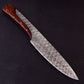 12" Ridged Unique Handle Damascus Steel Bowie Knife - Hunting or Camping Fixed Blade Full-Tang Drop Point Handmade Bowie Gift for Him