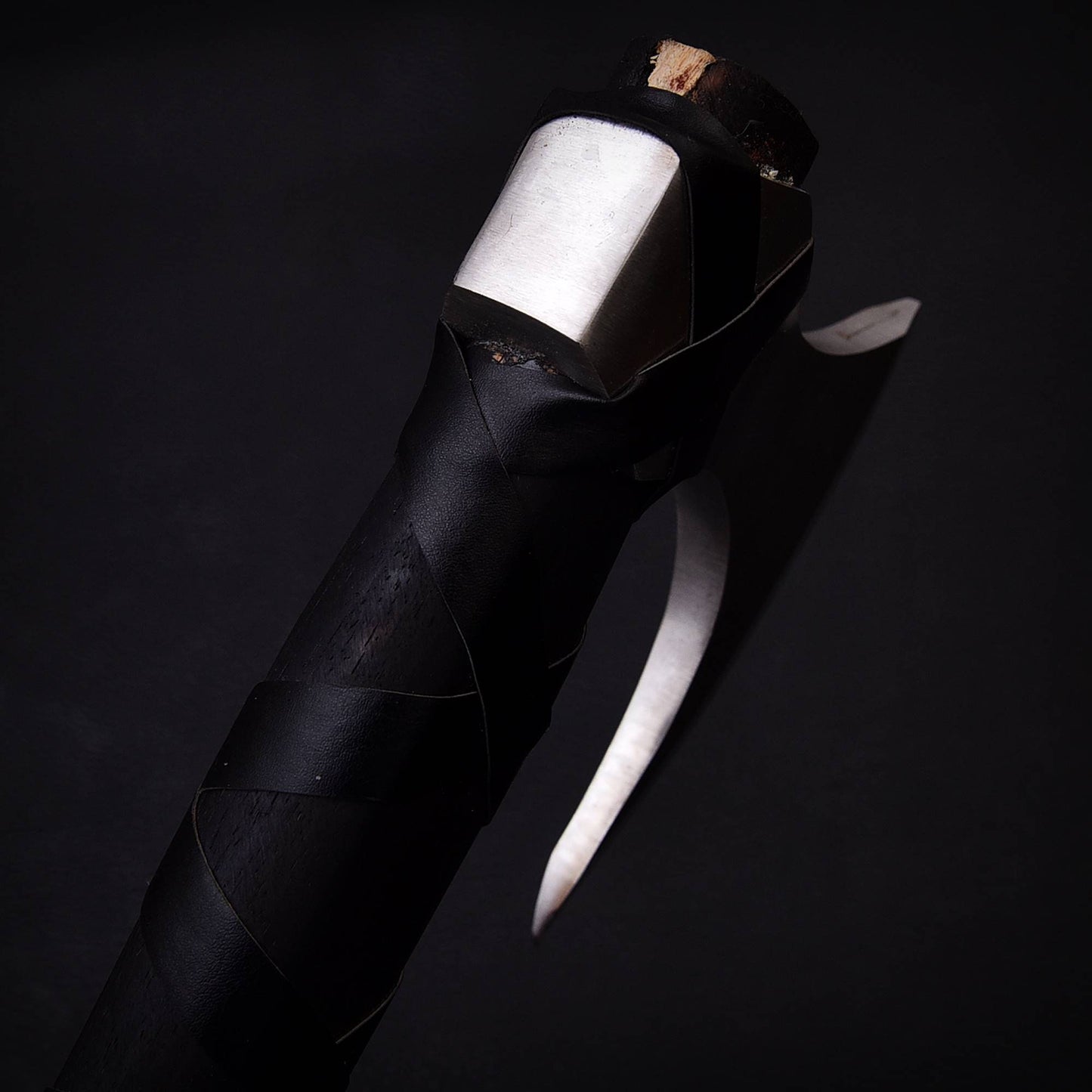 Personalized 22" Premium Carbon Steel Black Wood Viking Axe Leather Wrapped Handle - Perfect Gift for Him or Camper, Free Leather Sheath