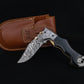 7.5'' Hand Forged Black Horn Handle Damascus Folding Knife, Damascus Pocket Knife, Damascus Steel Hunting knife, Hand Forged Damascus Knife Etsy 