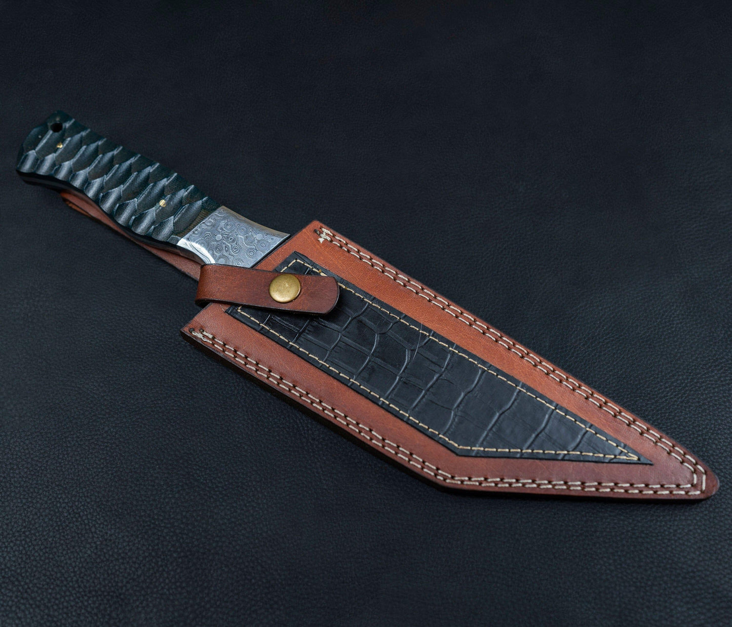 Custom Handmade Damascus Tool Steel High Polish Crocodile Dundee Bowie knife Rambo knife handmade knife fathers day gift with leather cover Etsy 