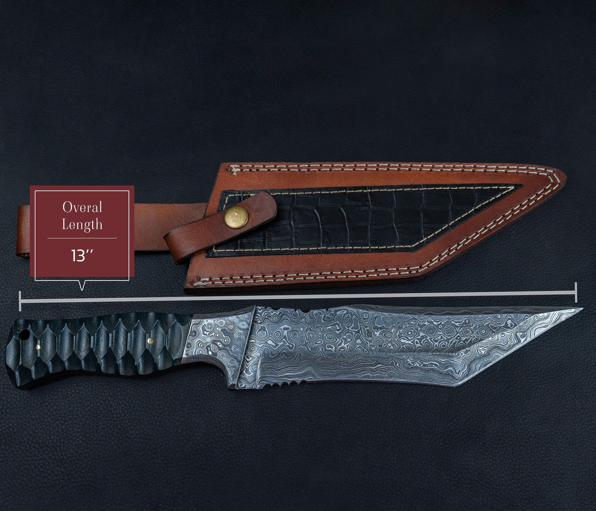 Custom Handmade Damascus Tool Steel High Polish Crocodile Dundee Bowie knife Rambo knife handmade knife fathers day gift with leather cover Etsy 