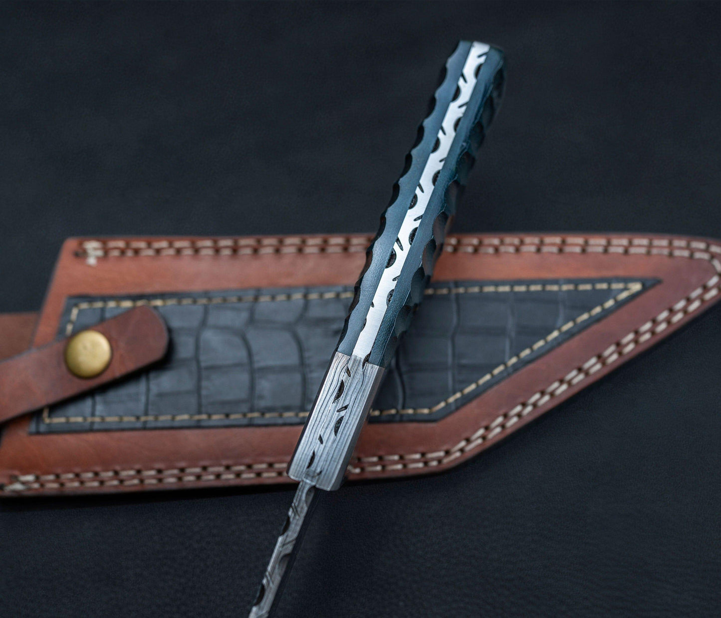 Custom Handmade Damascus Tool Steel High Polish Crocodile Dundee Bowie knife Rambo knife handmade knife fathers day gift with leather cover Etsy 