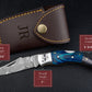 Damascus Pocket Folding Knife, Pocket Knife For Men - 7" Groomsmen gifts, Damascus Steel Personalized Customized Knife Blue Pakka Handle Etsy 