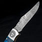 Damascus Pocket Folding Knife, Pocket Knife For Men - 7" Groomsmen gifts, Damascus Steel Personalized Customized Knife Blue Pakka Handle Etsy 