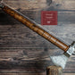 18" Handmade Damascus Steel Axe, Hand Forged Axe with Rose Wood, Can Be Used As Pipe Axe, Fire Forged Axe Beautiful viking STYLE Etched axe Etsy 