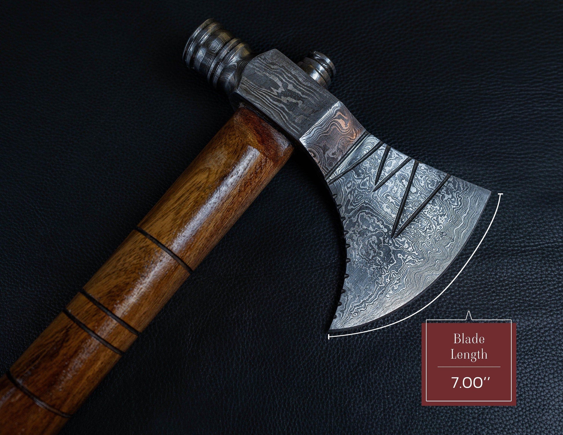 18" Handmade Damascus Steel Axe, Hand Forged Axe with Rose Wood, Can Be Used As Pipe Axe, Fire Forged Axe Beautiful viking STYLE Etched axe Etsy 