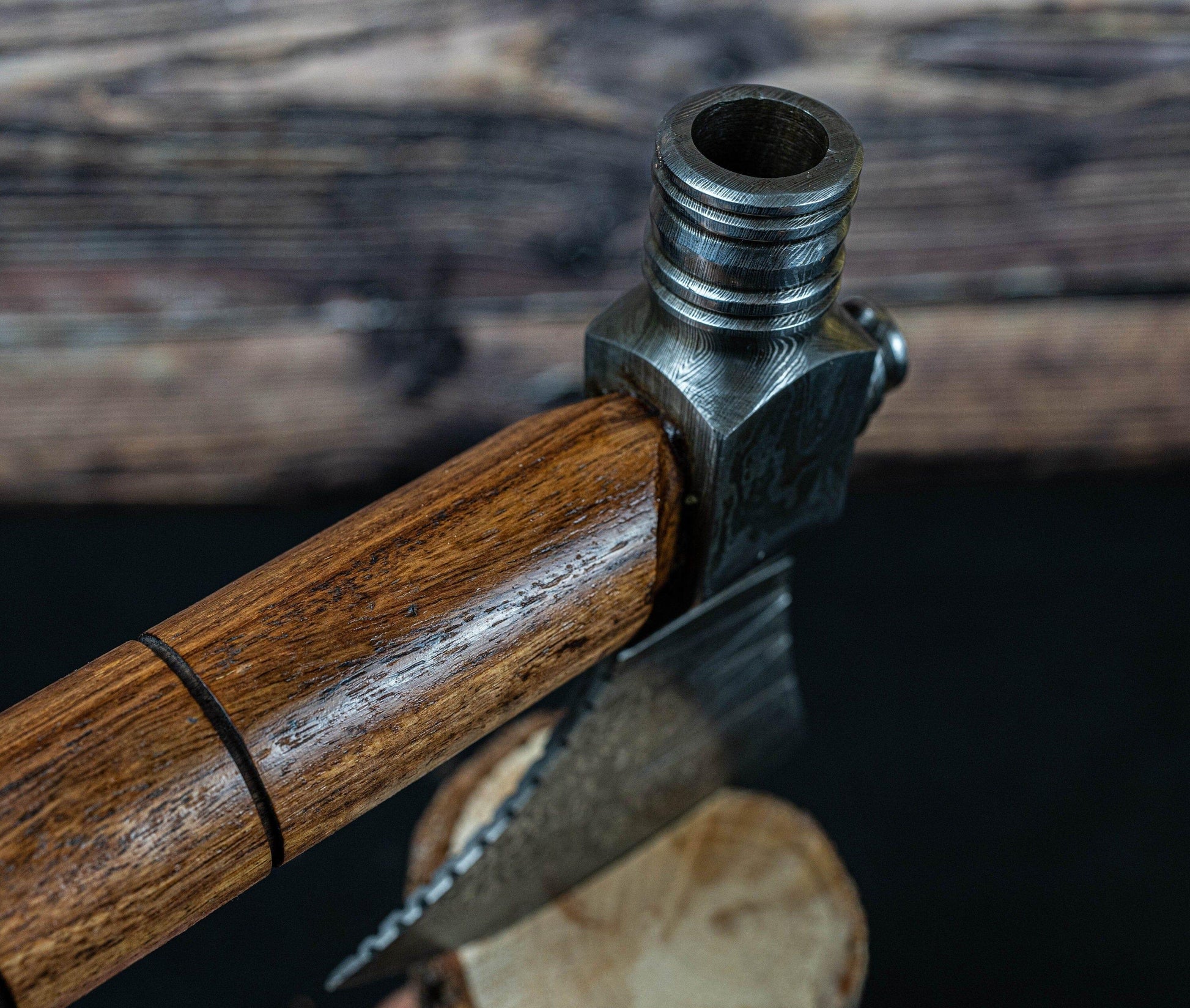 18" Handmade Damascus Steel Axe, Hand Forged Axe with Rose Wood, Can Be Used As Pipe Axe, Fire Forged Axe Beautiful viking STYLE Etched axe Etsy 