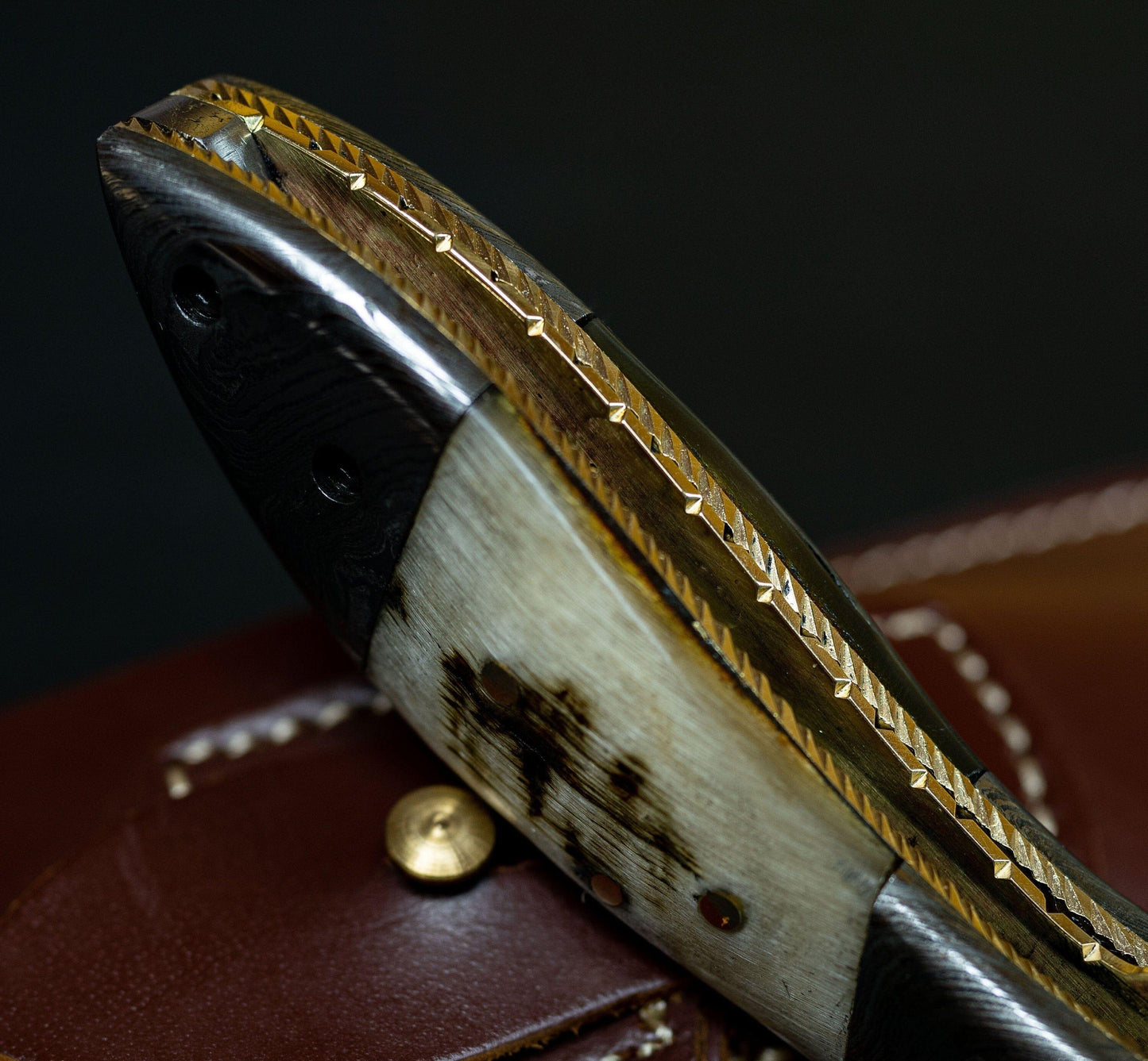 7.75'' Hand Forged Ram Horn Handle Damascus Folding Knife, Damascus Pocket Knife, Damascus Steel Hunting knife, Hand Forged Damascus Knife Etsy 