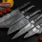 Handmade Damascus Chef Knife Set of 5 BBQ Knife Kitchen Knife Gift Damascus Knife Set Gift Camping Knife Gift for Him Groomsmen gift EDC Etsy 