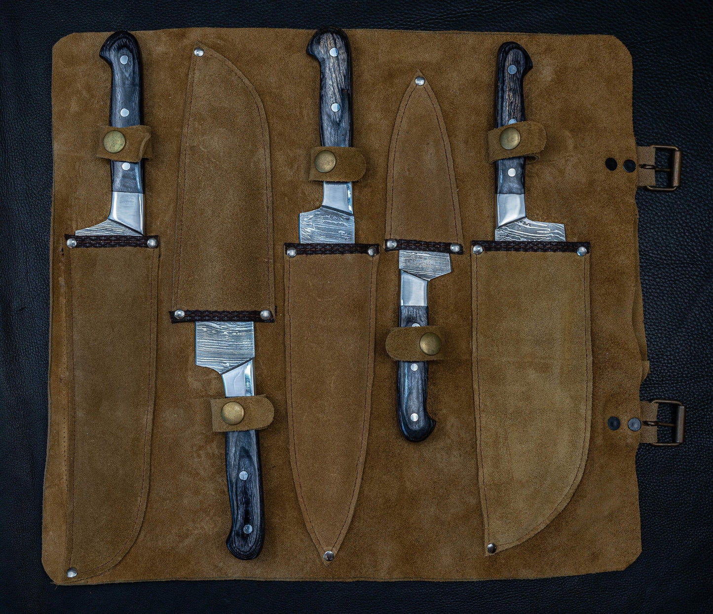 Handmade Damascus Chef Knife Set of 5 BBQ Knife Kitchen Knife Gift Damascus Knife Set Gift Camping Knife Gift for Him Groomsmen gift EDC Etsy 